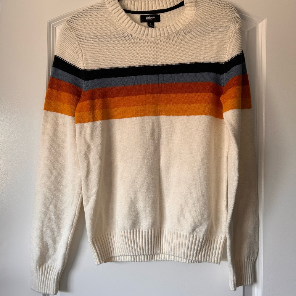 Men's Small Urban Outfitters Cream Sweater with Stripes